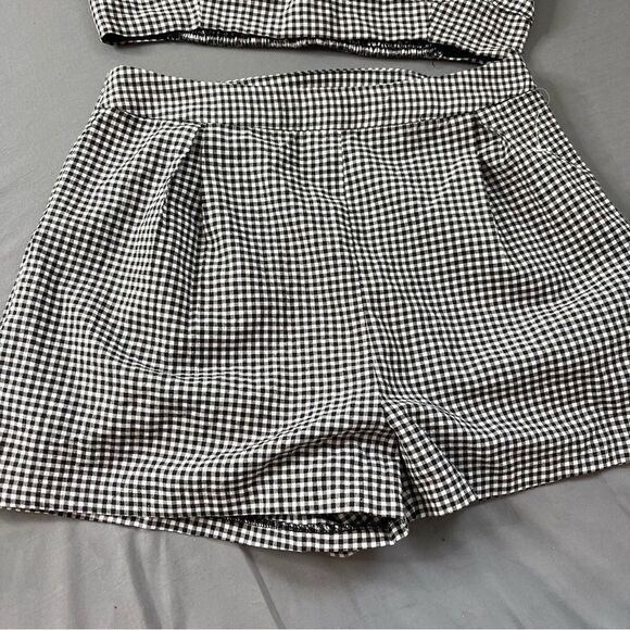 Tilly’s 2 piece matching short top set high wasted gingham tank size large - Picture 4 of 14